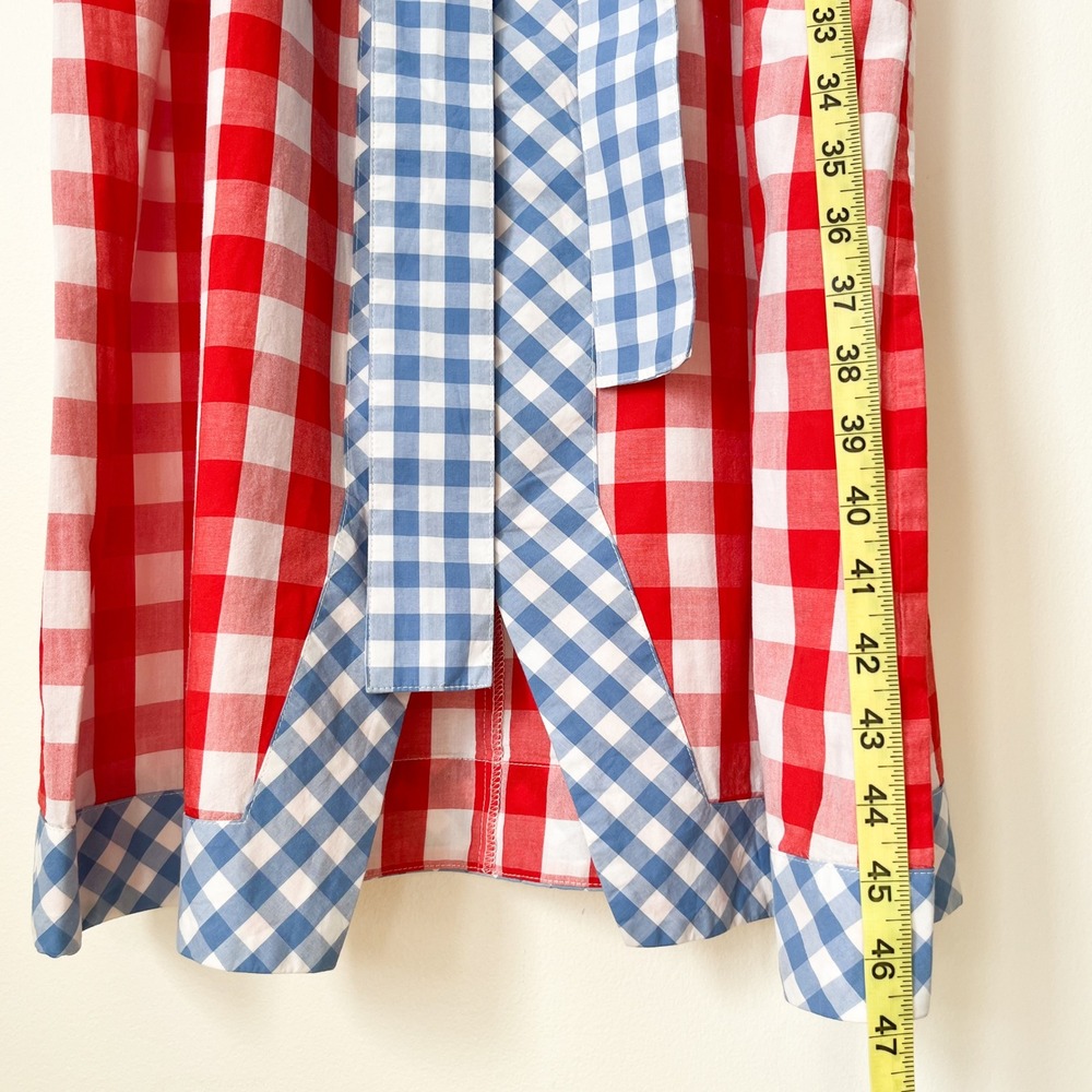 Sail to Sable x Pencil & Paper Co Gingham Caftan Midi Dress Womens XXL Red Blue - Picture 11 of 15